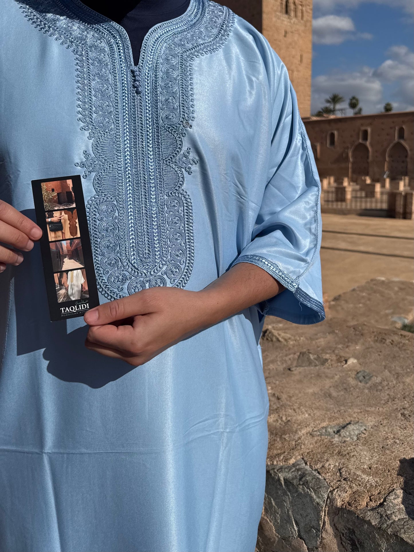 Baby Blue Moroccan Gandoura