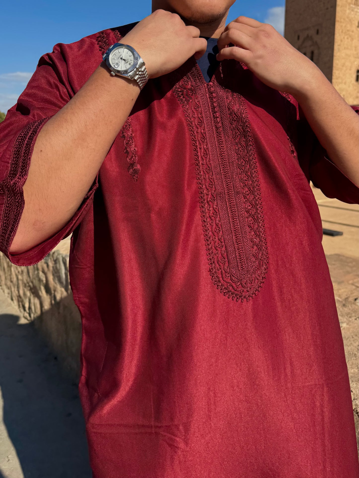 Maroon Moroccan Gandoura