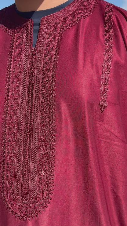 Maroon Moroccan Gandoura